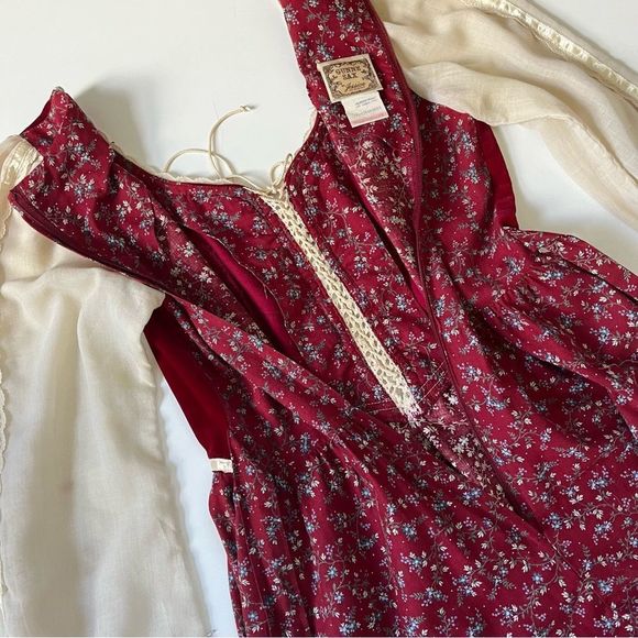 Gunne Sax Burgundy and Cream Midi Dress - Picture 10 of 15